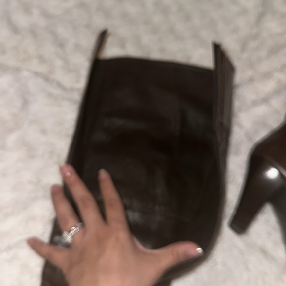 Coach Millie signature embossed leather boots in chestnut. - Picture 6 of 6